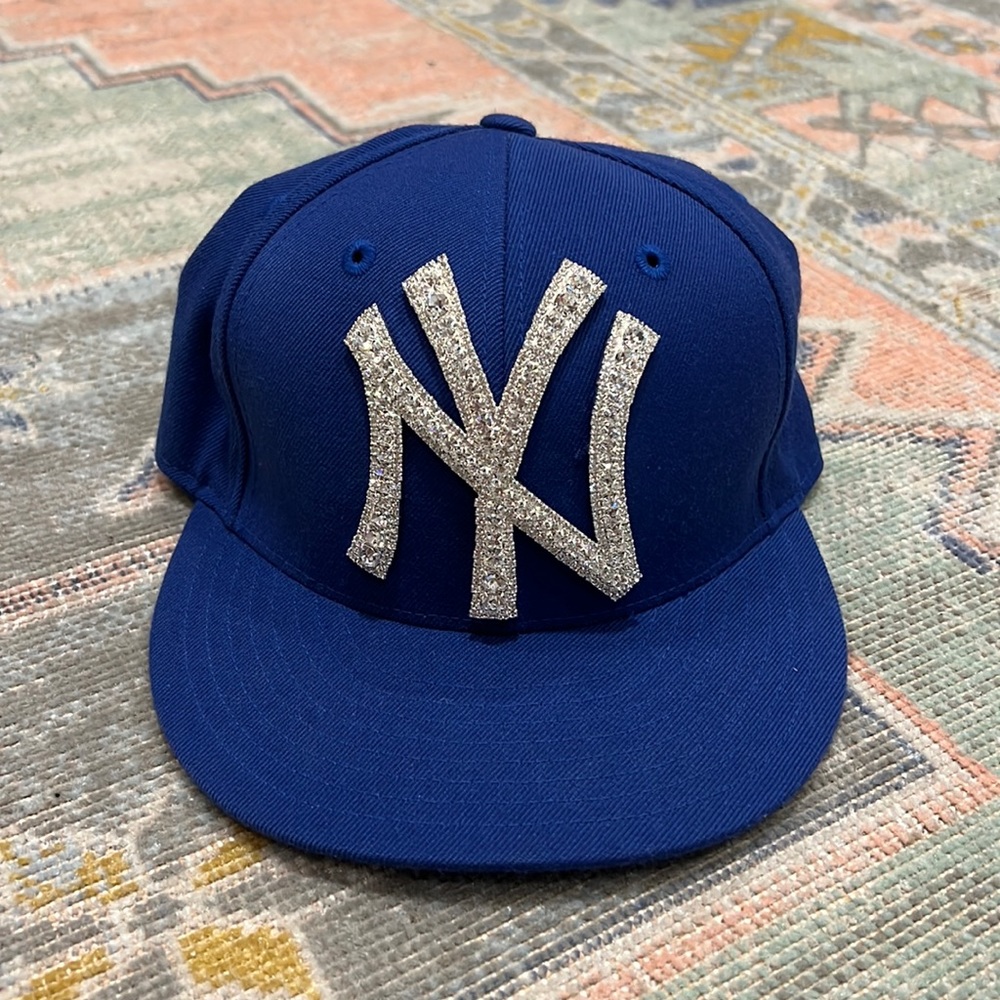 Lids Royal Blue New York Yankees Cap with Silver Glitter Logo